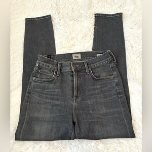 Citizens Of Humanity Gray Rocket Crop High Rise Skinny Jeans
